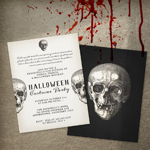 Vintage Halloween Skull Party Flyer