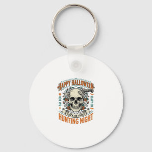 Vintage Halloween Skull Trick or Treat Shirt Desig Key Ring