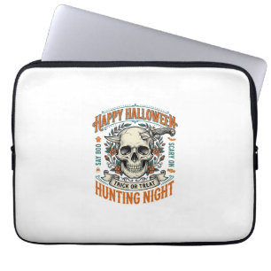 Vintage Halloween Skull Trick or Treat Shirt Desig Laptop Sleeve