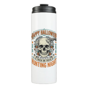 Vintage Halloween Skull Trick or Treat Shirt Desig Thermal Tumbler