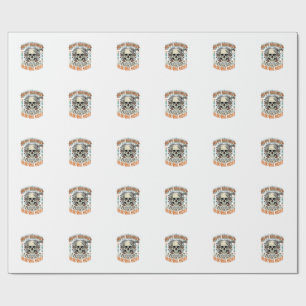 Vintage Halloween Skull Trick or Treat Shirt Desig Wrapping Paper