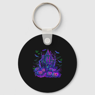 Vintage Halloween Soky Scene Retro Pumpkin Y Seaso Key Ring