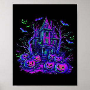 Vintage Halloween Soky Scene Retro Pumpkin Y Seaso Poster