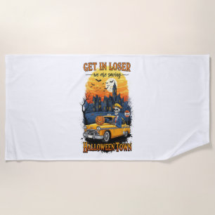 Vintage Halloween Spook Show Beach Towel