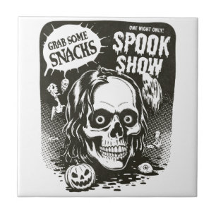 Vintage Halloween Spook Show Ceramic Tile