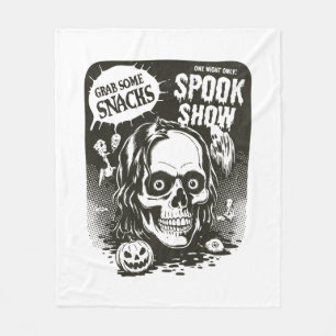 Vintage Halloween Spook Show Fleece Blanket
