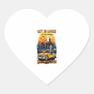 Vintage Halloween Spook Show Heart Sticker