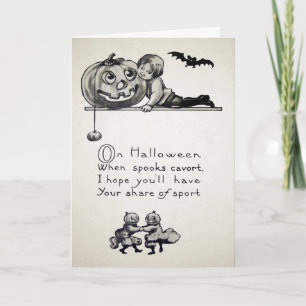 Vintage Halloween Spooks Card  