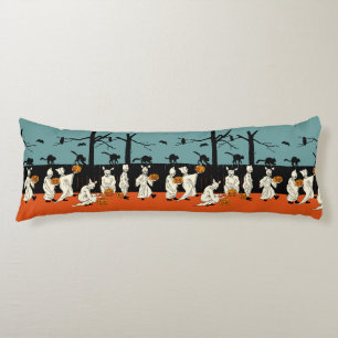 Vintage Halloween Spooks on Parade Long Pillow