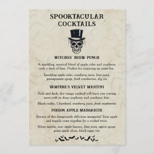 Vintage Halloween Spooktacular Signature Cocktail  Menu