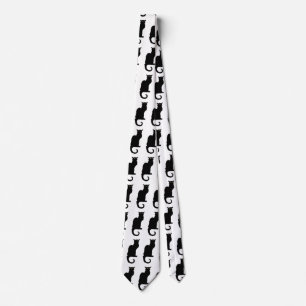Vintage Halloween, Spooky Art Nouveau Black Cat Tie
