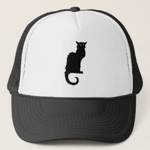 Vintage Halloween, Spooky Art Nouveau Black Cat Trucker Hat