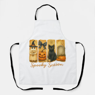 Vintage Halloween Spooky Season, cute ghost floral Apron