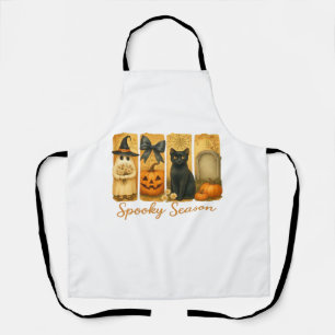 Vintage Halloween Spooky Season, cute ghost floral Apron