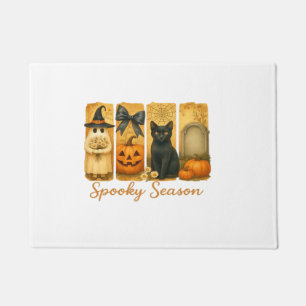 Vintage Halloween Spooky Season, cute ghost floral Doormat