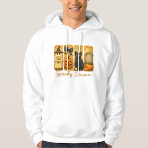 Vintage Halloween Spooky Season, cute ghost floral Hoodie