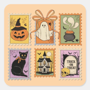 Vintage Halloween Spooky Stamps Sticker Sheet