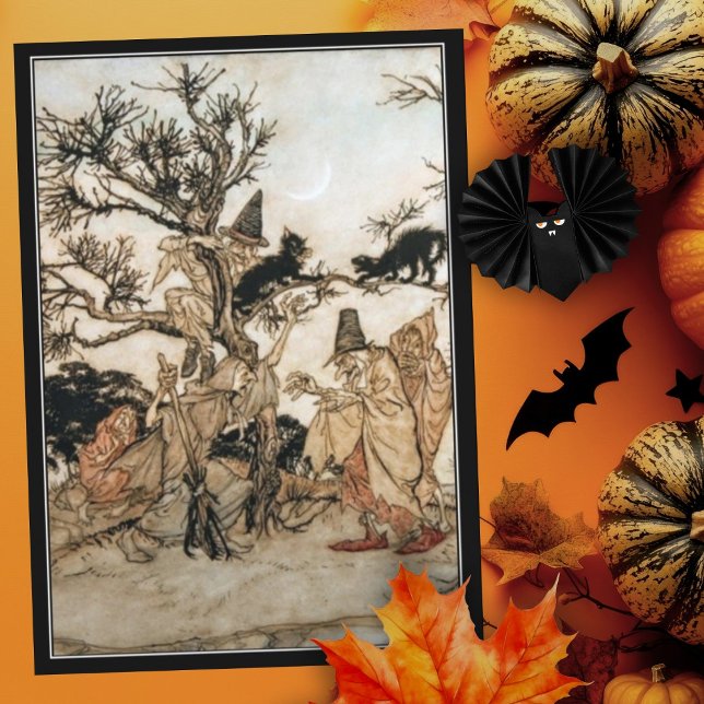 Vintage Halloween Spooky Witch Arthur Rackham  Card (Creator Uploaded)