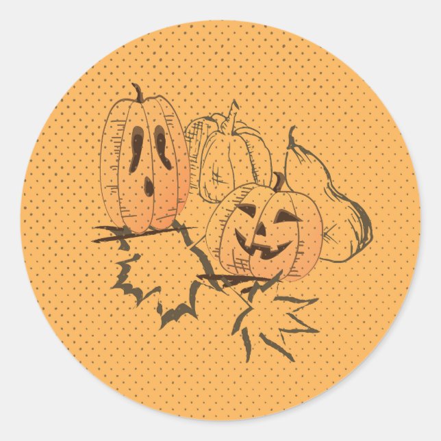 Vintage Halloween Sticker Round (Front)