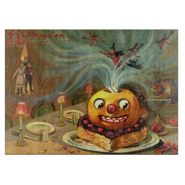 Vintage Halloween Table Cutting Board (Front)