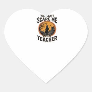 Vintage Halloween Teacher Scary School Shirt Desig Heart Sticker