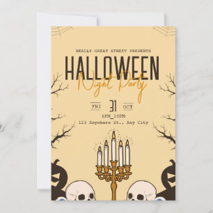 Vintage Halloween Terror Party, Editable Halloween Invitation