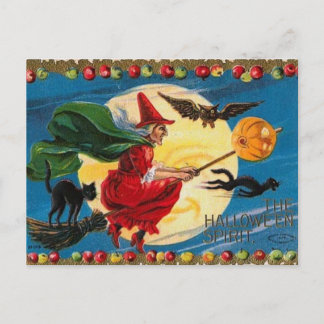 Vintage - Halloween - The Halloween Spirit Postcard