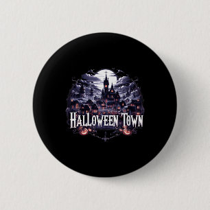 Vintage Halloween Town Skeleton Ghost Pumpkin Hall 6 Cm Round Badge