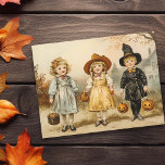 Vintage Halloween Trick or Treat  Postcard<br><div class="desc">This design may be personalised by choosing the Edit Design option. You may also transfer onto other items. Contact me at colorflowcreations@gmail.com or use the chat option at the top of the page if you wish to have this design on another product or need assistance with this design. See more...</div>