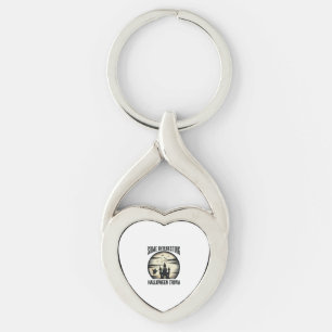 Vintage Halloween Trivia Ghost Moon Shirt Design_1 Key Ring