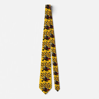 Vintage Halloween Vampire and Flying Pumpkin Bats Tie