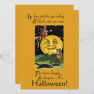 Vintage Halloween When Witches go Riding Card