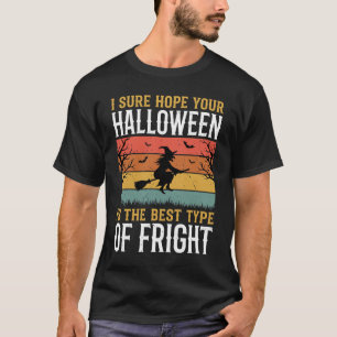 Vintage Halloween Witch and Pumpkin Fright T-Shirt