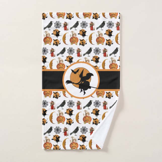 Vintage Halloween Witch Bathroom Guest Hand Towel (Hand Towel)