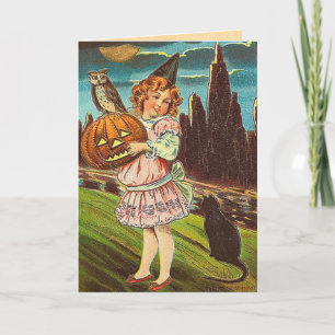 Vintage Halloween Witch Card