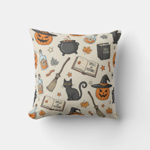 Vintage Halloween Witch Cushion