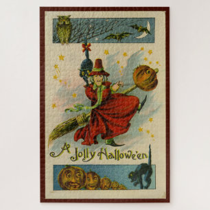 Vintage Halloween Witch  Jigsaw Puzzle