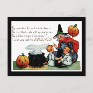 Vintage Halloween Witch Postcard