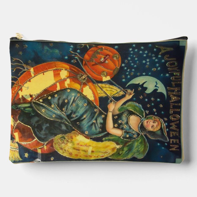 Vintage Halloween Witch Poster Accessory Pouch (Front)