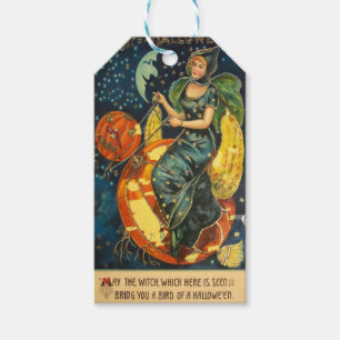 Vintage Halloween Witch Poster Gift Tags