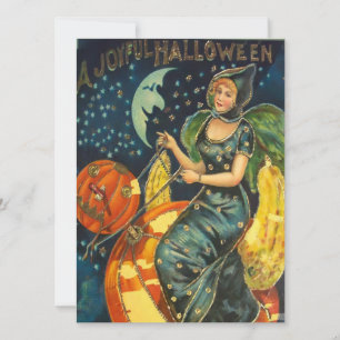 Vintage Halloween Witch Poster Invitation