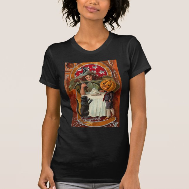 Vintage Halloween Witch T-Shirt (Front)