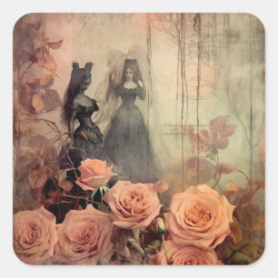 Vintage Halloween Witchcraft (10) Square Sticker