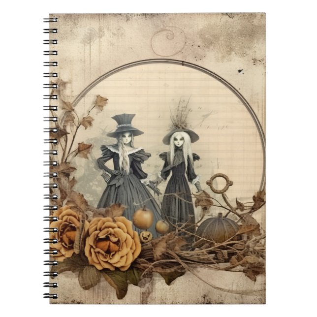 Vintage Halloween Witchcraft (12) Notebook (Front)