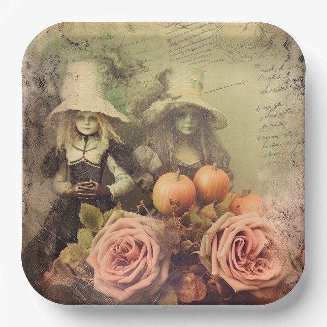 Vintage Halloween Witchcraft (1) Paper Plate (Front)