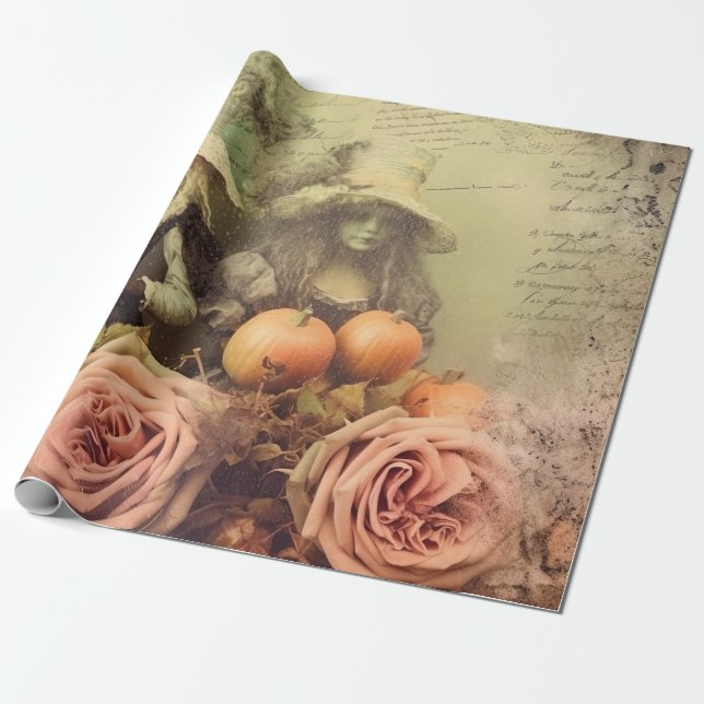 Vintage Halloween Witchcraft (1) Wrapping Paper (Unrolled)