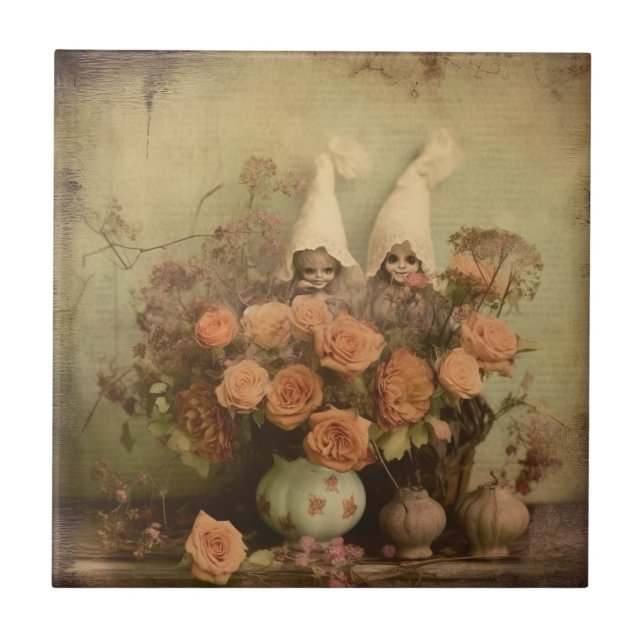 Vintage Halloween Witchcraft (2) Ceramic Tile (Front)