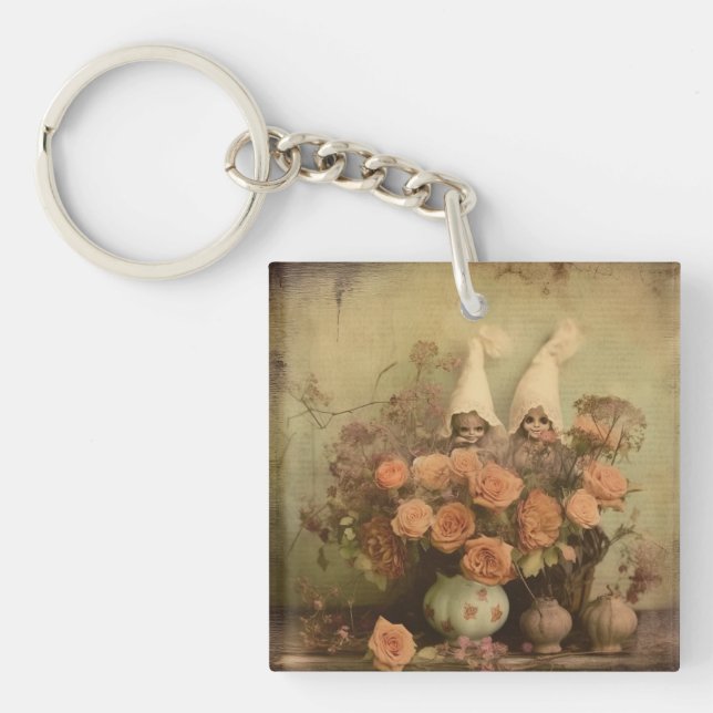 Vintage Halloween Witchcraft (2) Key Ring (Front)