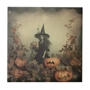 Vintage Halloween Witchcraft (3) Ceramic Tile