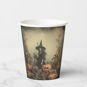 Vintage Halloween Witchcraft (3) Paper Cups